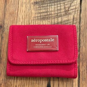 Aeropostale Vibrant Red Canvas Wallet